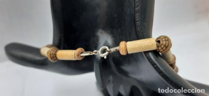 Joyeria: Collar de cuentas de madera vintage - Foto 4