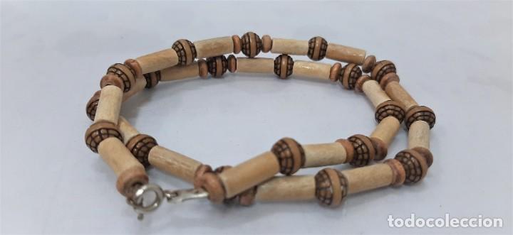 Joyeria: Collar de cuentas de madera vintage - Foto 5