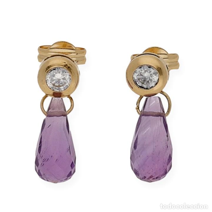 Joyeria: PENDIENTES DE ORO / CIRCONITAS / AMATISTA - Foto 1