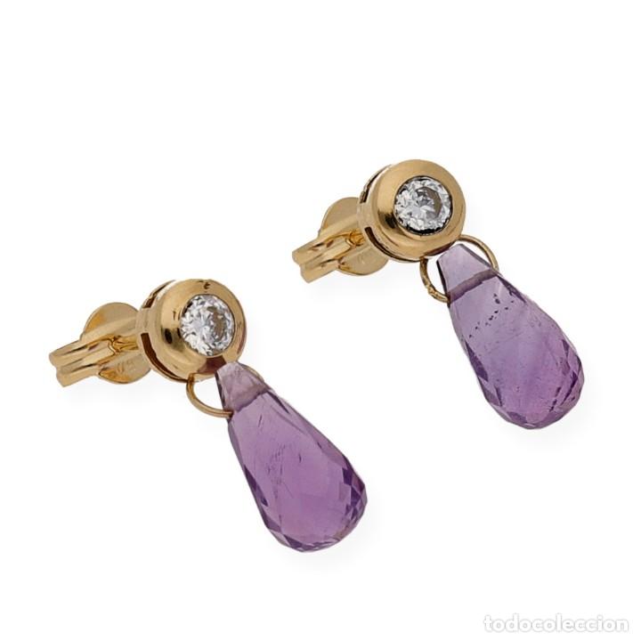 Joyeria: PENDIENTES DE ORO / CIRCONITAS / AMATISTA - Foto 3