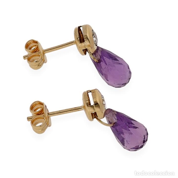 Joyeria: PENDIENTES DE ORO / CIRCONITAS / AMATISTA - Foto 4