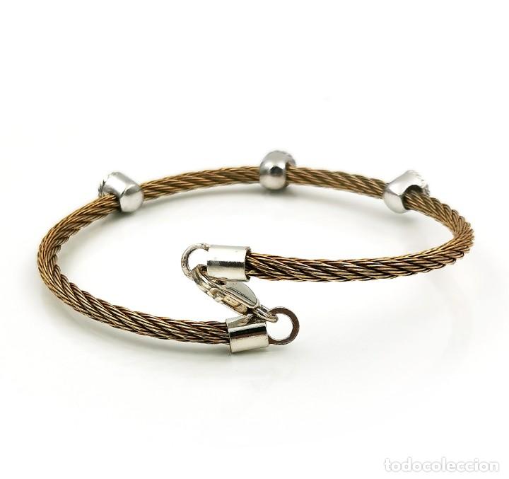Joyeria: Pulsera r&iacute;gida de acero, plata y diamantes - Foto 2