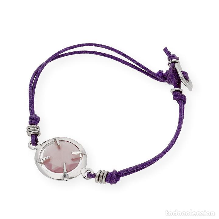 Joyeria: PULSERA AJUSTABLE CON DETALLES EN PLATA Y CUARZO ROSA - Foto 2
