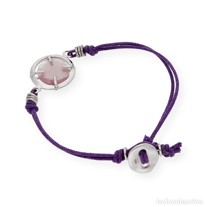 Joyeria: PULSERA AJUSTABLE CON DETALLES EN PLATA Y CUARZO ROSA - Foto 3