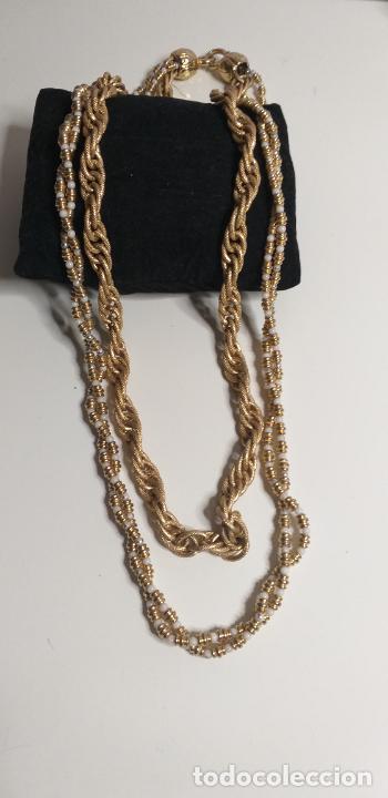 Joyeria: Collar blanco y dorado. Metal. 36 cm de di&aacute;metro - Foto 2