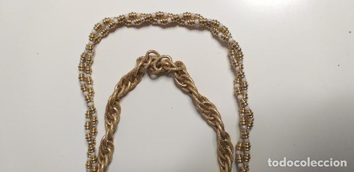 Joyeria: Collar blanco y dorado. Metal. 36 cm de di&aacute;metro - Foto 3