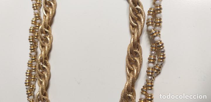 Joyeria: Collar blanco y dorado. Metal. 36 cm de di&aacute;metro - Foto 6