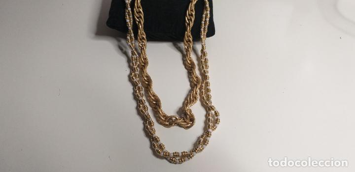 Joyeria: Collar blanco y dorado. Metal. 36 cm de di&aacute;metro - Foto 1