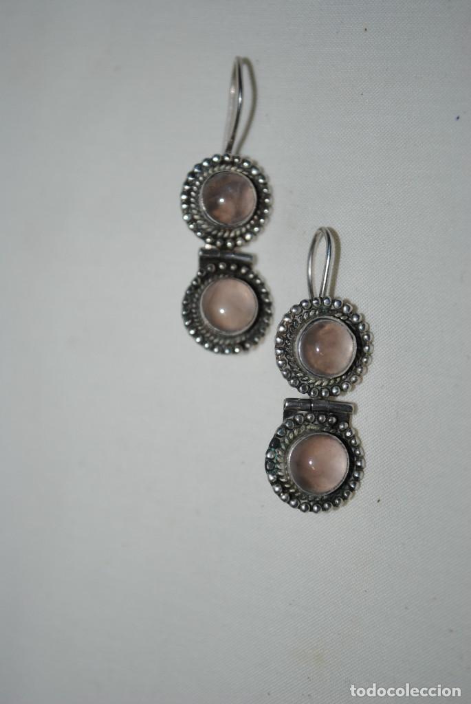 Joyeria: PAREJA DE PENDIENTES DE PLATA Y AGATAS - Foto 1