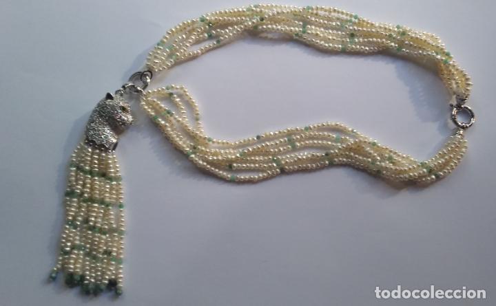 Joyeria: COLLAR DE PERLAS Y ESMERALDAS NATURALES. - Foto 1