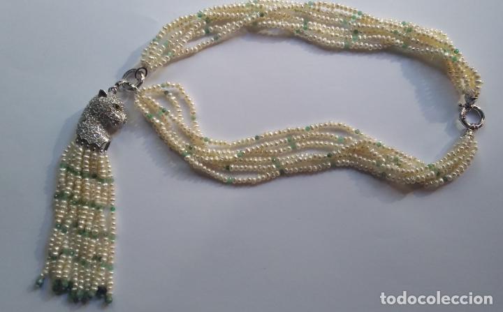 Joyeria: COLLAR DE PERLAS Y ESMERALDAS NATURALES. - Foto 2