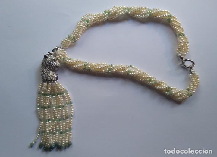 Joyeria: COLLAR DE PERLAS Y ESMERALDAS NATURALES. - Foto 4