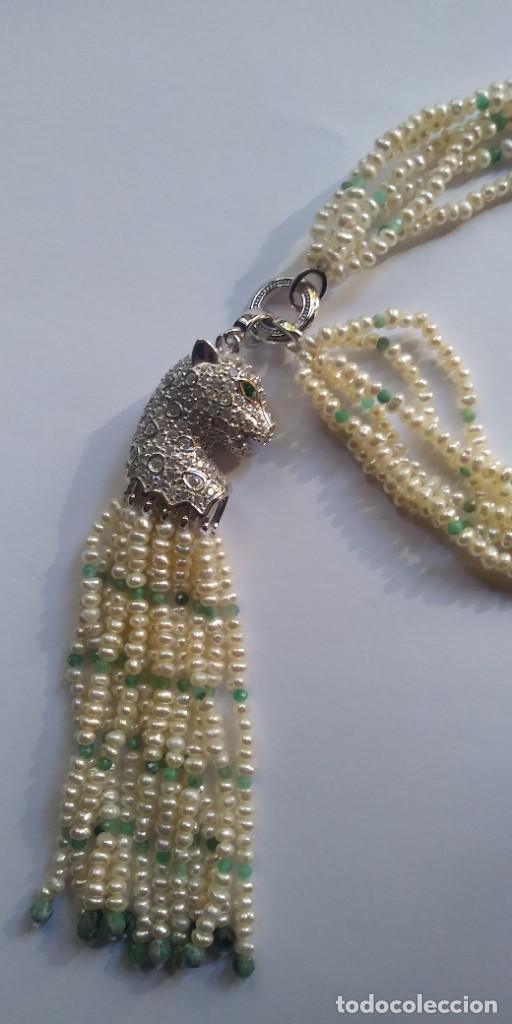 Joyeria: COLLAR DE PERLAS Y ESMERALDAS NATURALES. - Foto 5