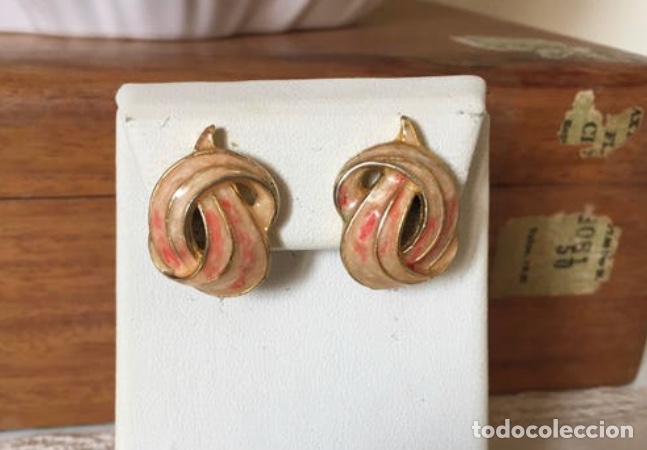 Joyeria: Pendientes vintage esmaltados - Foto 2