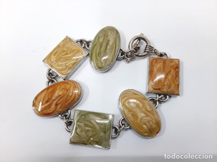 Joyeria: Pulsera vintage Lava Catalin y metal - Foto 1