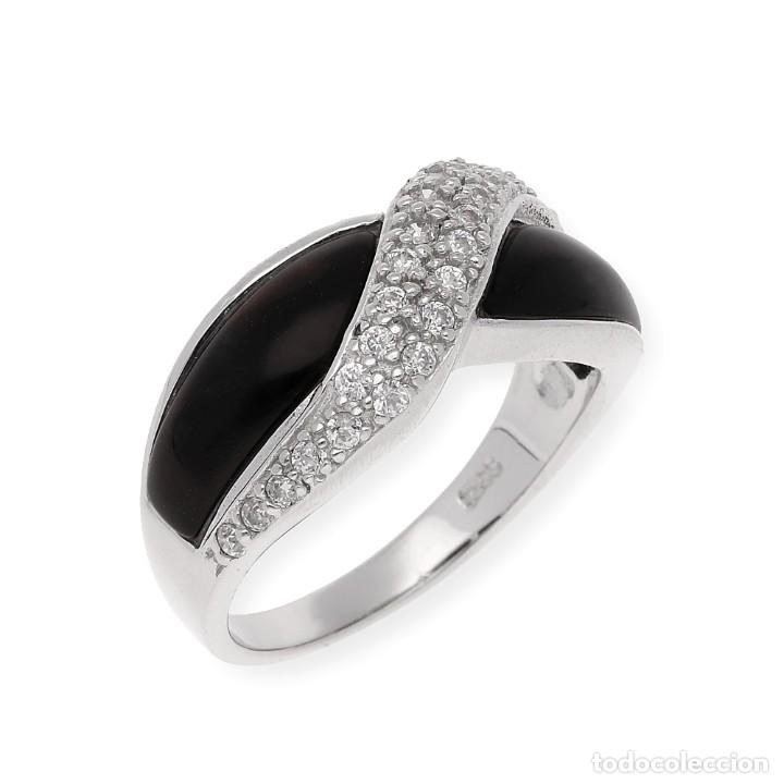 Joyeria: Anillo de Plata de Ley 925 con Circonitas y &Oacute;nix - Foto 3