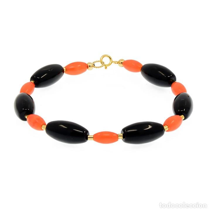 Joyeria: PULSERA DE ORO AMARILLO 18K Y CORAL - Foto 3