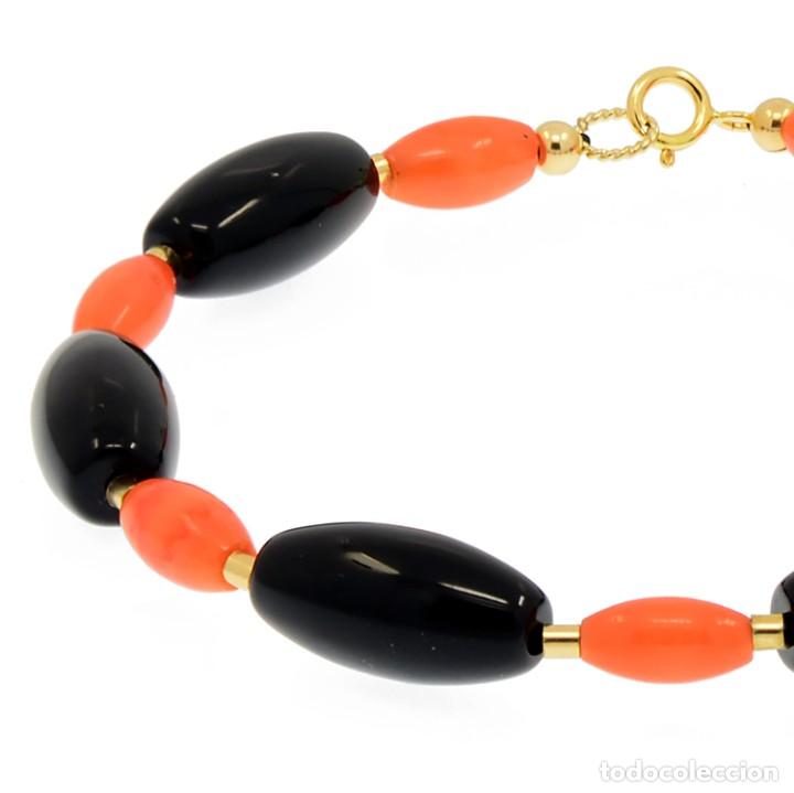 Joyeria: PULSERA DE ORO AMARILLO 18K Y CORAL - Foto 4