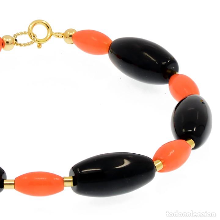 Joyeria: PULSERA DE ORO AMARILLO 18K Y CORAL - Foto 5