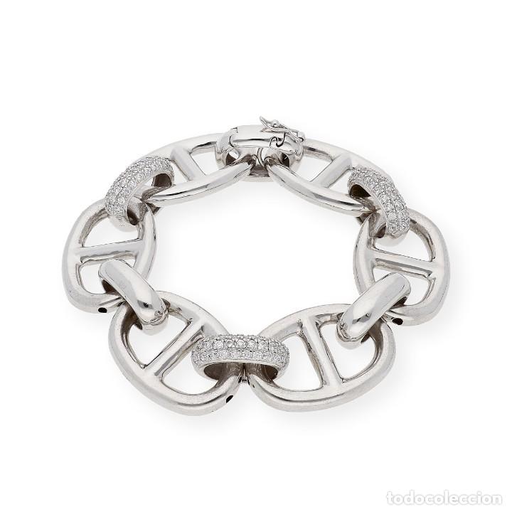 Joyeria: Pulsera de Eslabones en Plata de Ley 925 e Incrustaciones de Circonitas - Foto 1