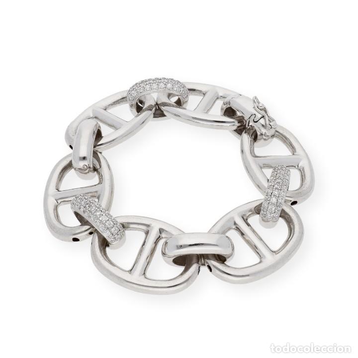 Joyeria: Pulsera de Eslabones en Plata de Ley 925 e Incrustaciones de Circonitas - Foto 2