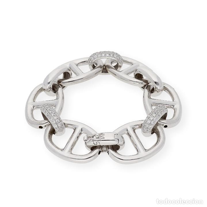 Joyeria: Pulsera de Eslabones en Plata de Ley 925 e Incrustaciones de Circonitas - Foto 3