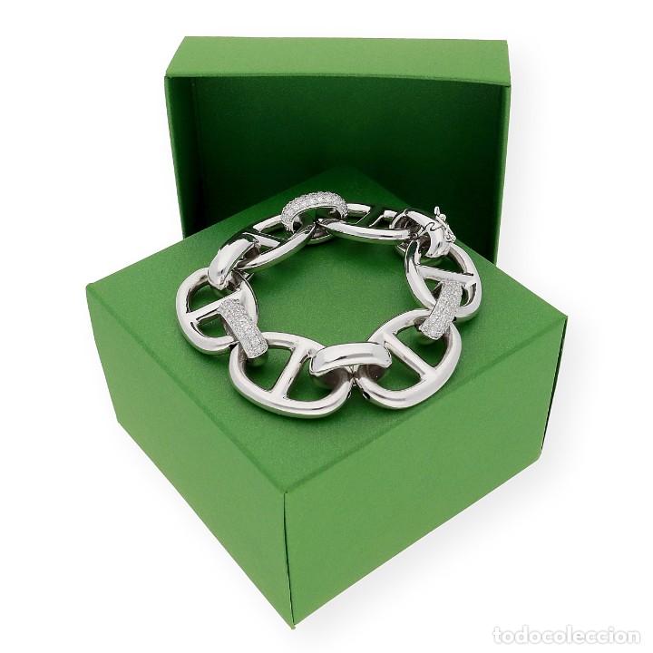 Joyeria: Pulsera de Eslabones en Plata de Ley 925 e Incrustaciones de Circonitas - Foto 4