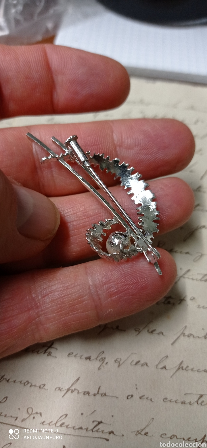 Joyeria: Antiguo broche aguja pasador en plata 925 - Foto 2
