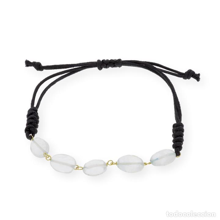 Joyeria: Pulsera macram&eacute;, oro amarillo 18kt y topacios naturales - Foto 2