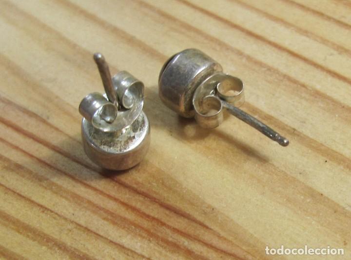 Joyeria: pendientes dormilonas de plata 925 con cabuj&oacute;n de granete - Foto 2