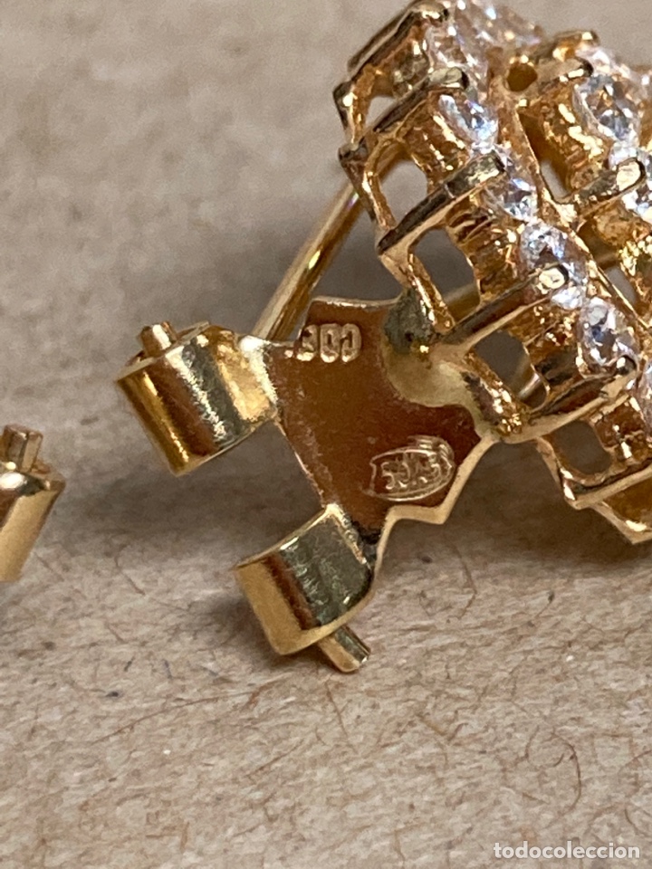 Joyeria: Pendientes oro de 18k olivina y circonitas /OM3 - Foto 6