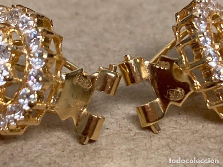 Joyeria: Pendientes oro de 18k olivina y circonitas /OM3 - Foto 7