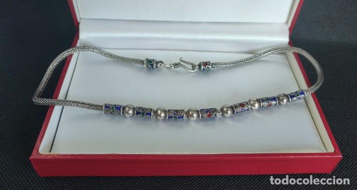 Joyeria: Collar antiguo hecho con técnica Cloisonne de plata de ley 925 - Foto 9 - 300431978