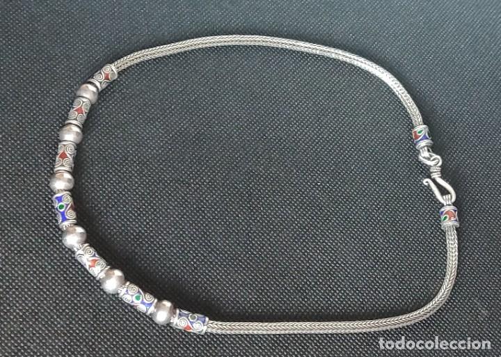 Joyeria: Collar antiguo hecho con técnica Cloisonne de plata de ley 925 - Foto 12 - 300431978