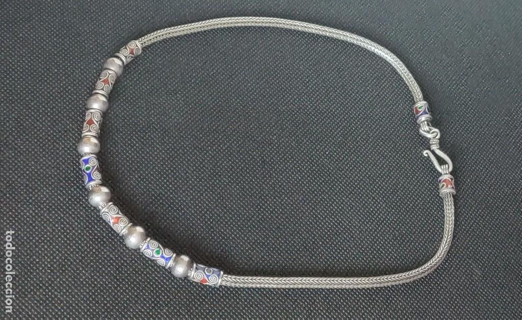 Joyeria: Collar antiguo hecho con técnica Cloisonne de plata de ley 925 - Foto 14 - 300431978
