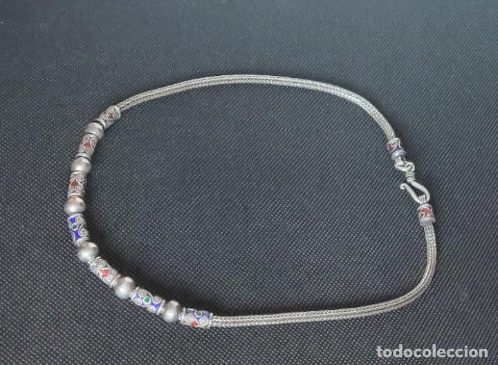 Joyeria: Collar antiguo hecho con técnica Cloisonne de plata de ley 925 - Foto 8 - 300431978