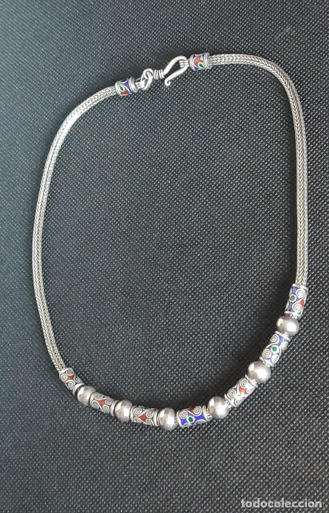 Joyeria: Collar antiguo hecho con técnica Cloisonne de plata de ley 925 - Foto 25 - 300431978