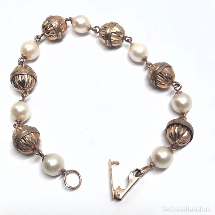 Joyeria: PULSERA DE ORO DE LEY Y PERLAS NUEVA A ESTRENAR - Foto 5