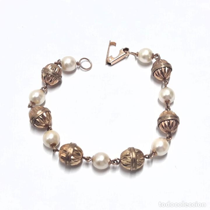 Joyeria: PULSERA DE ORO DE LEY Y PERLAS NUEVA A ESTRENAR - Foto 6