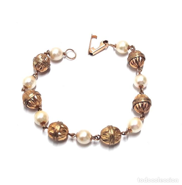 Joyeria: PULSERA DE ORO DE LEY Y PERLAS NUEVA A ESTRENAR - Foto 7