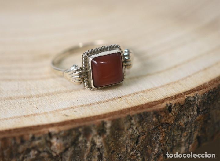 Joyeria: Anillo de plata de ley con granate cabuj&oacute;n - Talla 17 - Foto 4