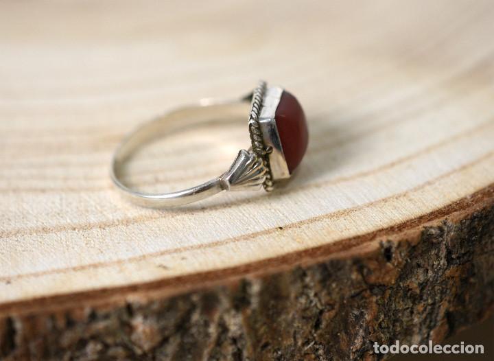 Joyeria: Anillo de plata de ley con granate cabuj&oacute;n - Talla 17 - Foto 5