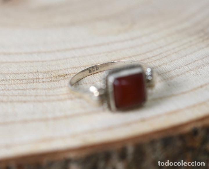 Joyeria: Anillo de plata de ley con granate cabuj&oacute;n - Talla 17 - Foto 6