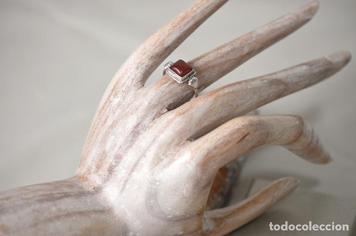 Joyeria: Anillo de plata de ley con granate cabuj&oacute;n - Talla 17 - Foto 7