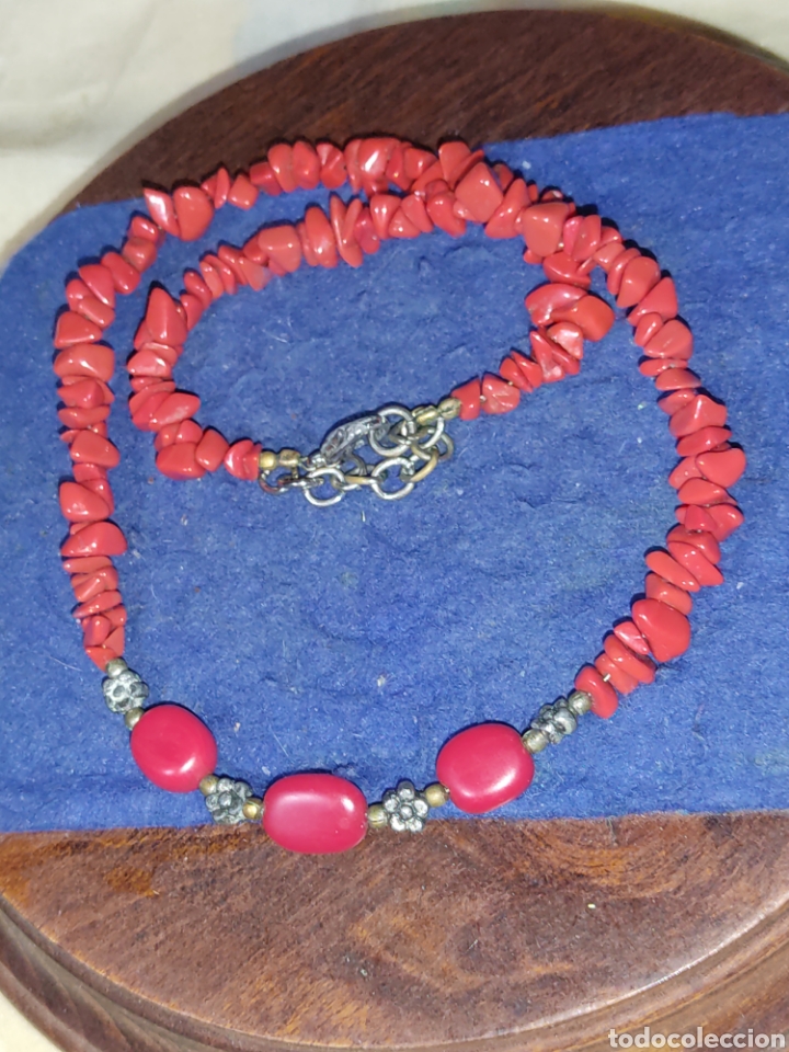 Joyeria: Collar de pedrer&iacute;a roja,a&ntilde;os 80. - Foto 5