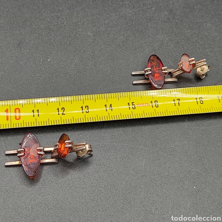 Joyeria: CONJUNTO CADENA + COLGANTE Y PENDIENTES. PLATA Y AMBAR. - Foto 7
