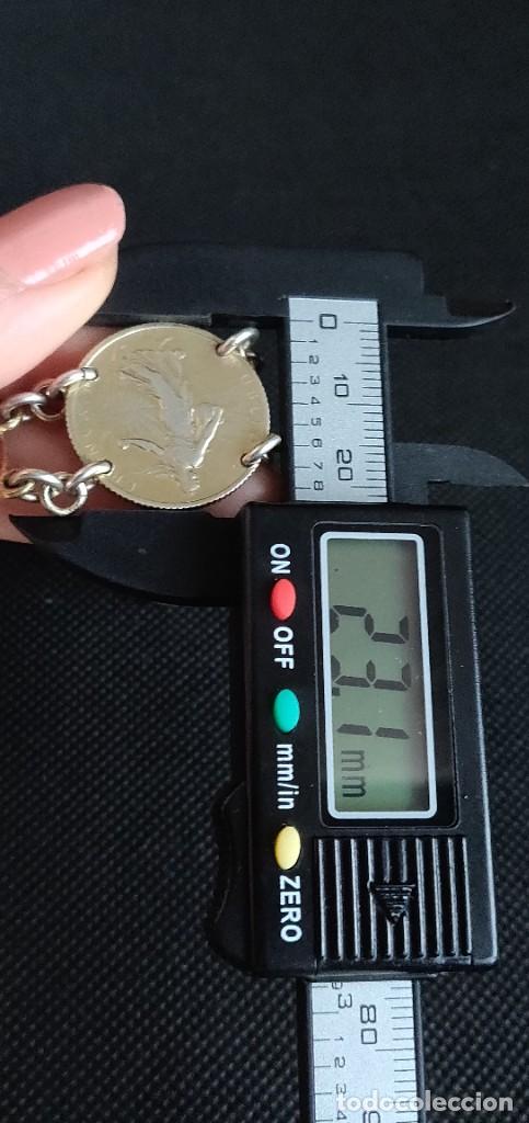 Joyeria: Pulsera vintage de monedas de plata de ley bañada en oro - Foto 22 - 300879163