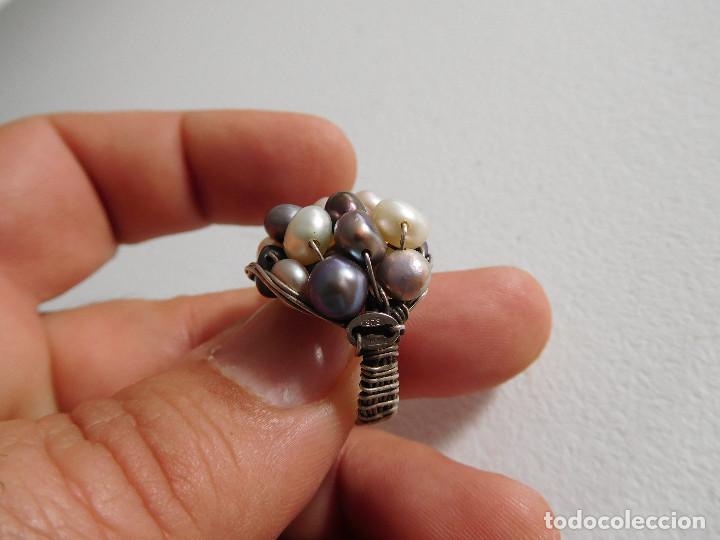 Joyeria: Anillo de plata 925 y perlas de varios tonos - Foto 2