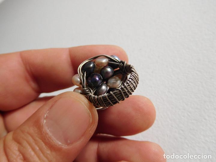 Joyeria: Anillo de plata 925 y perlas de varios tonos - Foto 4