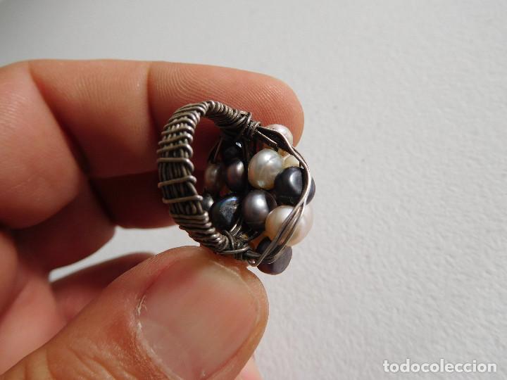 Joyeria: Anillo de plata 925 y perlas de varios tonos - Foto 5